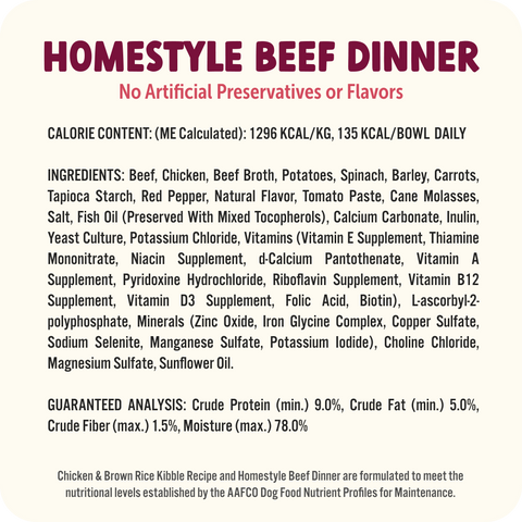 Bark Bowls - Homestyle Beef Dinner - 4 Pack Wholesale Case