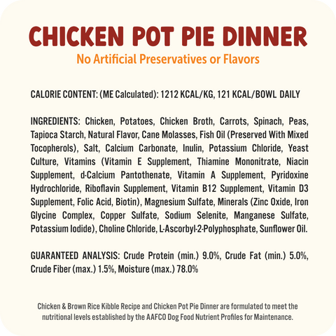 Bark Bowls - Chicken Pot Pie Dinner - 4 Pack Wholesale Case